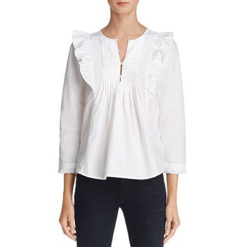 JOIE | Adelheid Ruffle-Shoulder Cotton Blouse B14